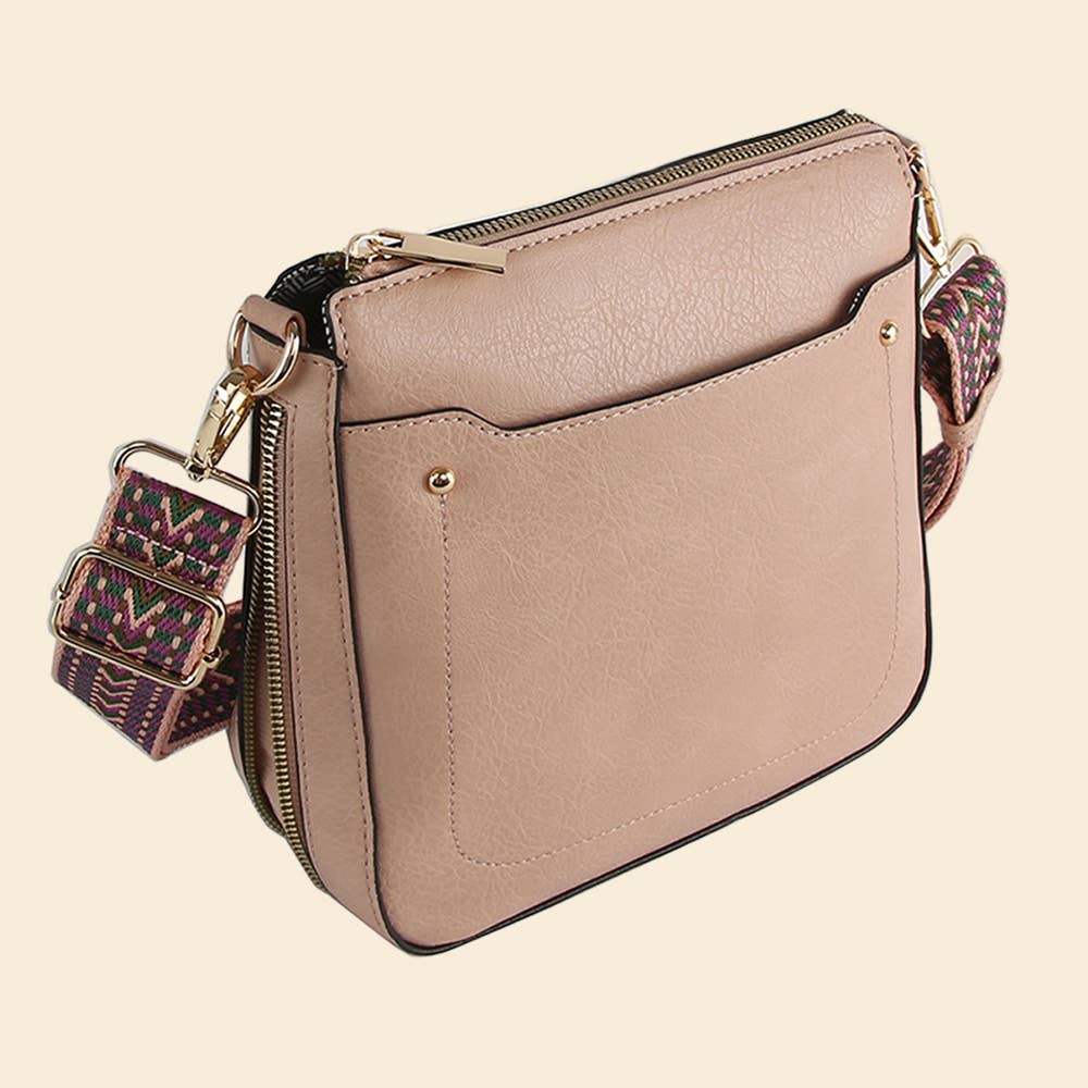 The TAYLOR - Boho Strap Faux Leather Crossbody Messenger Bag