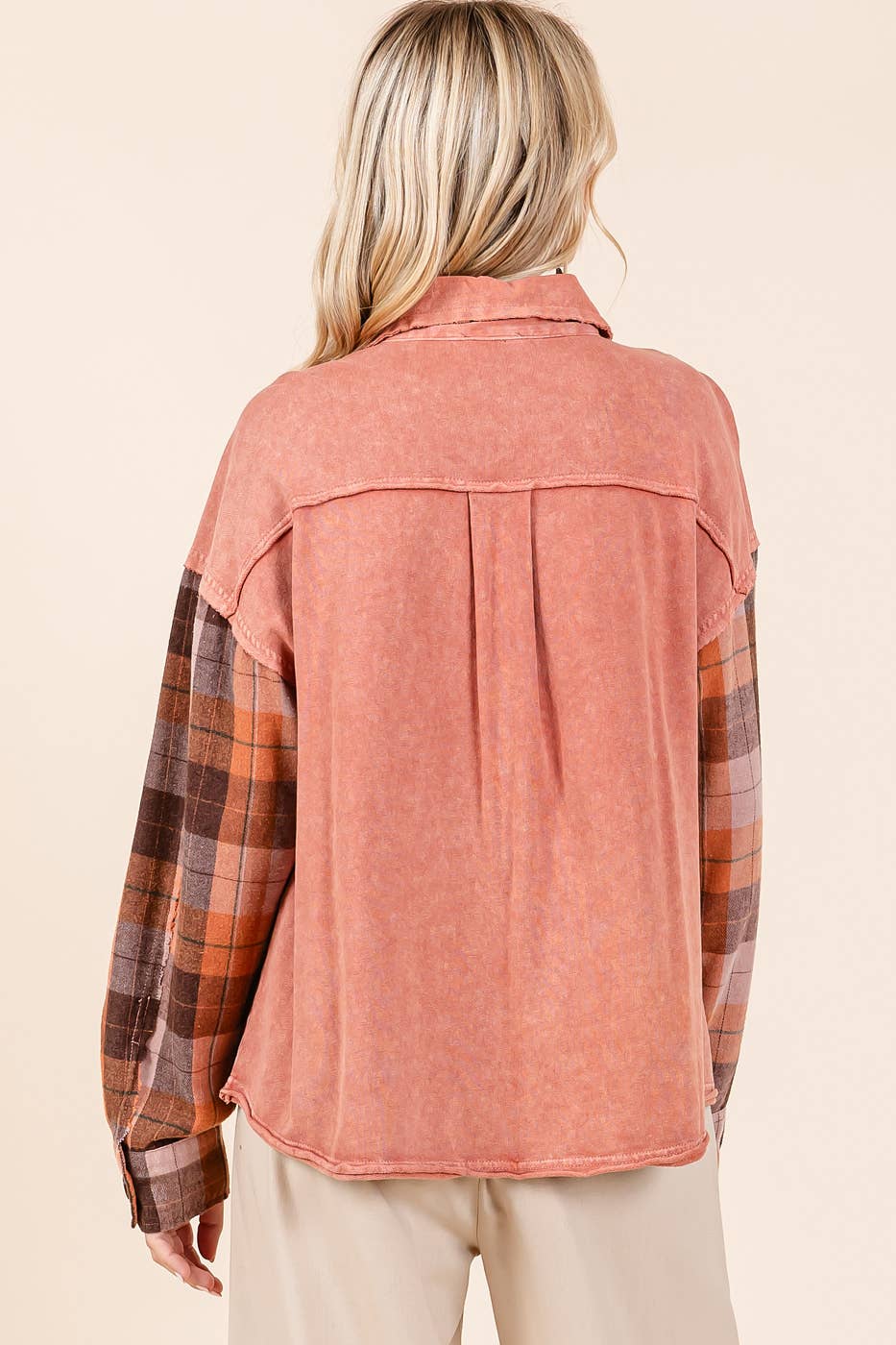MINERAL WASH PATCHWORK PLAID
