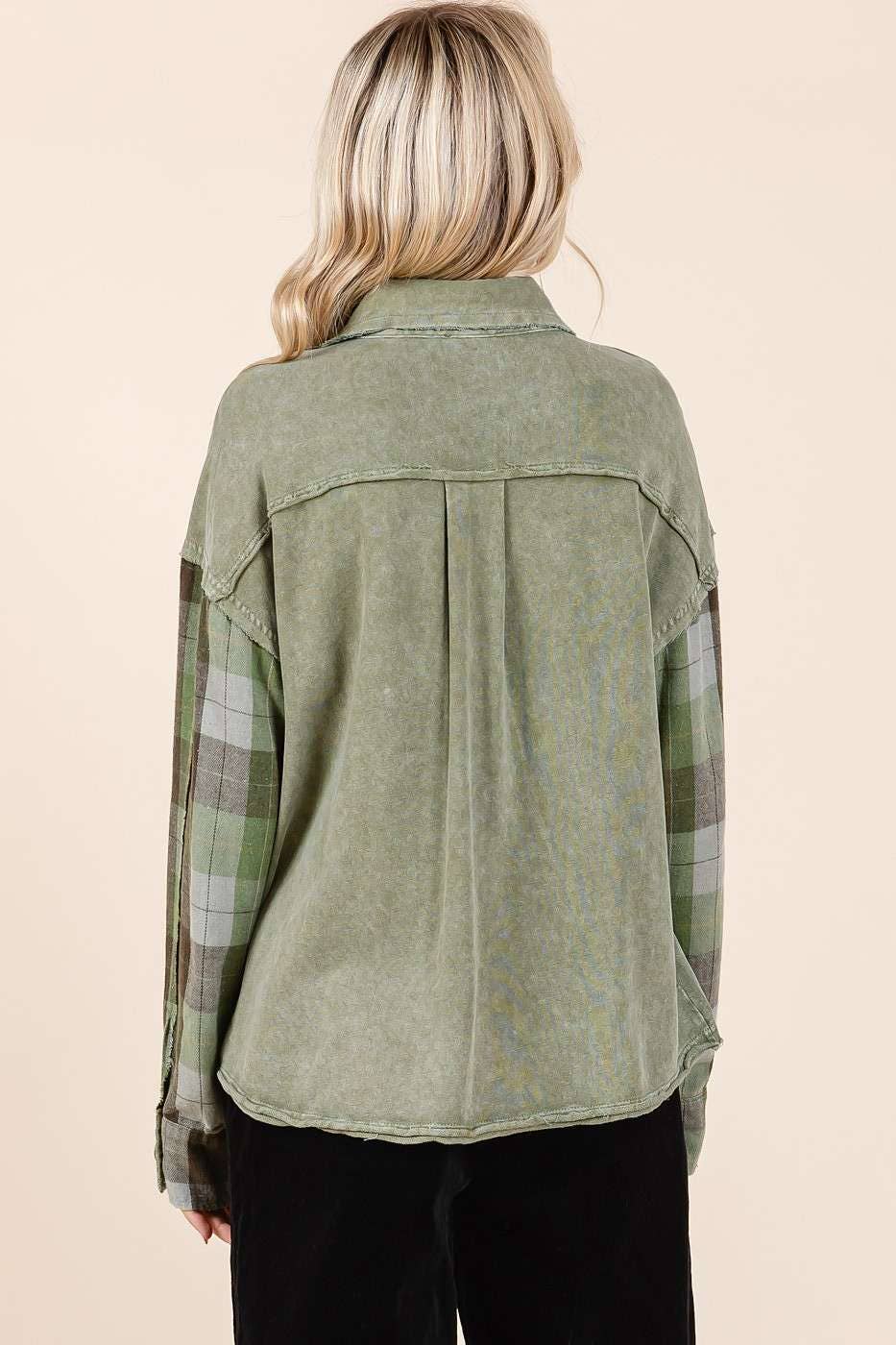 MINERAL WASH PATCHWORK PLAID