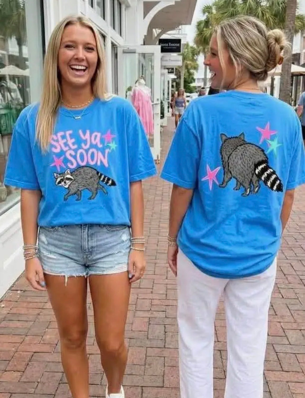 See Ya Soon Racoon Tee - blue