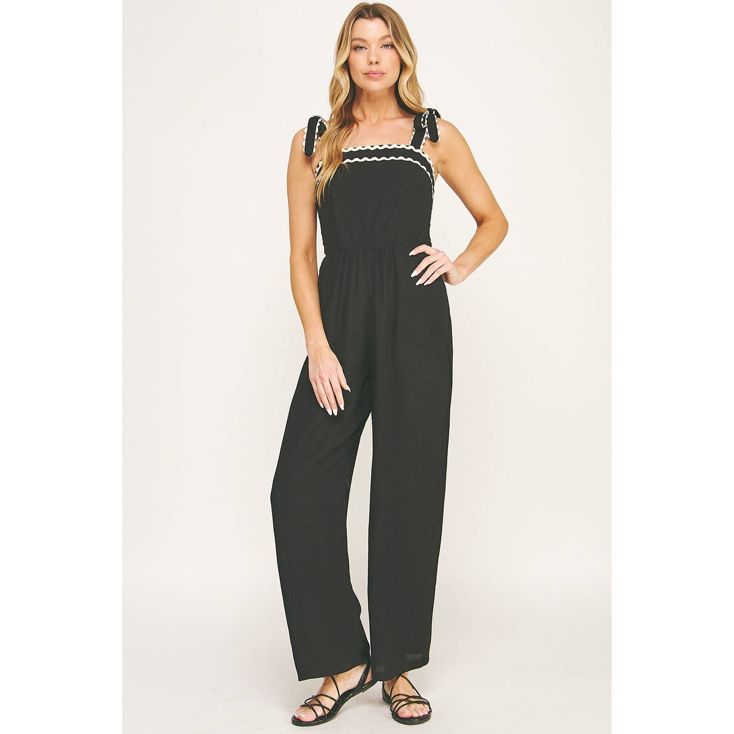 BOHEMIAN DREAM SQUARE NECK BOW JUMPSUIT