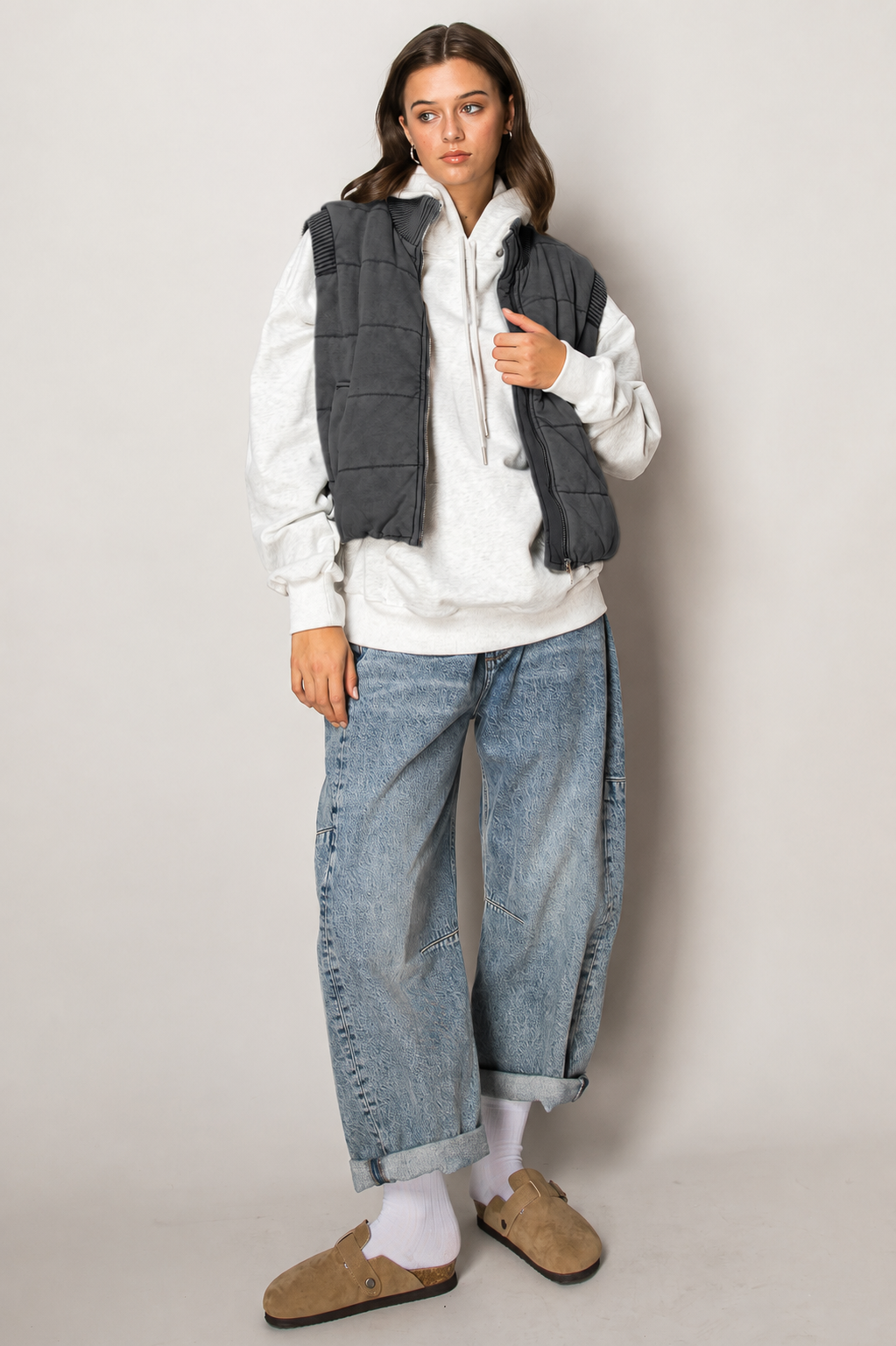 mineral mix quilted vest