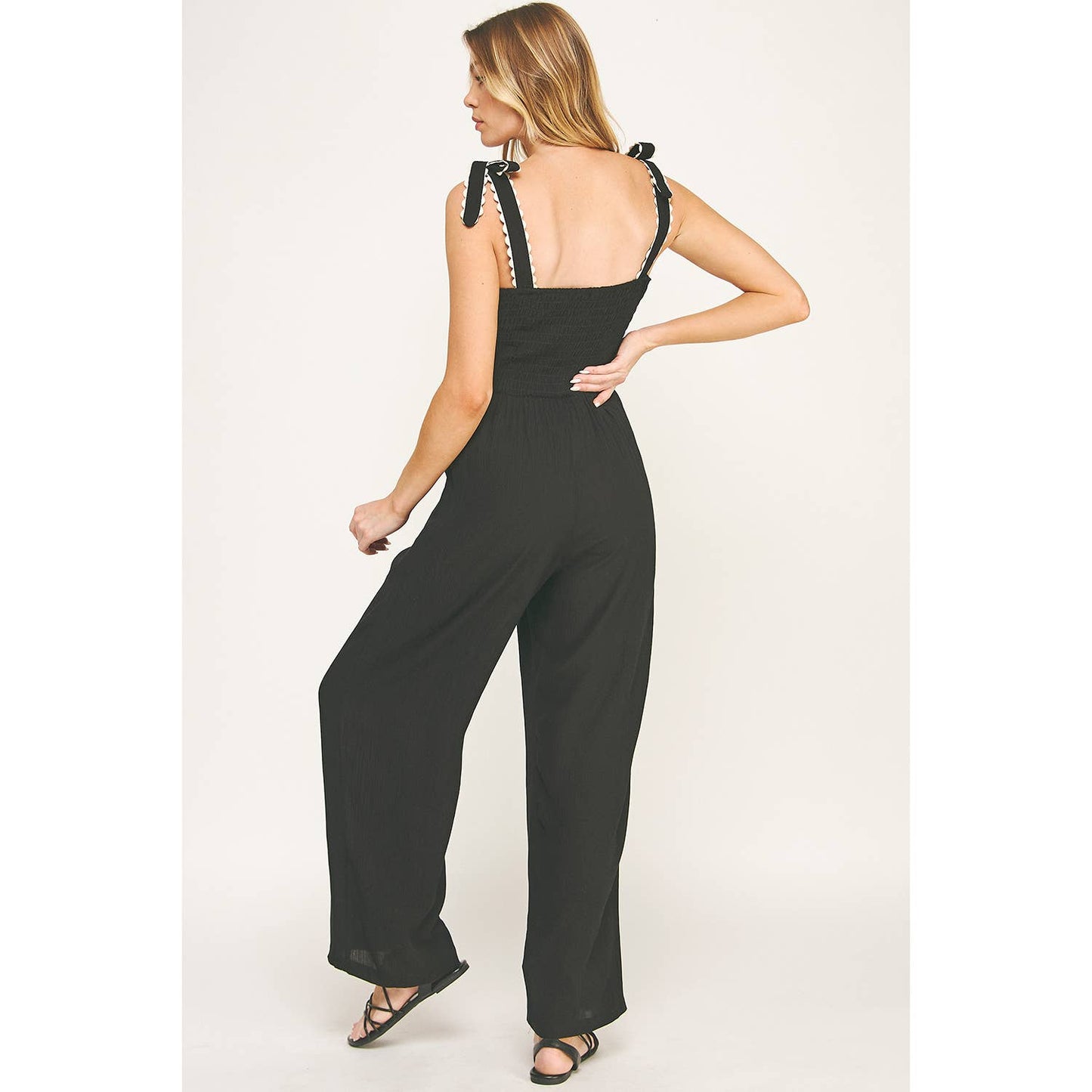 BOHEMIAN DREAM SQUARE NECK BOW JUMPSUIT