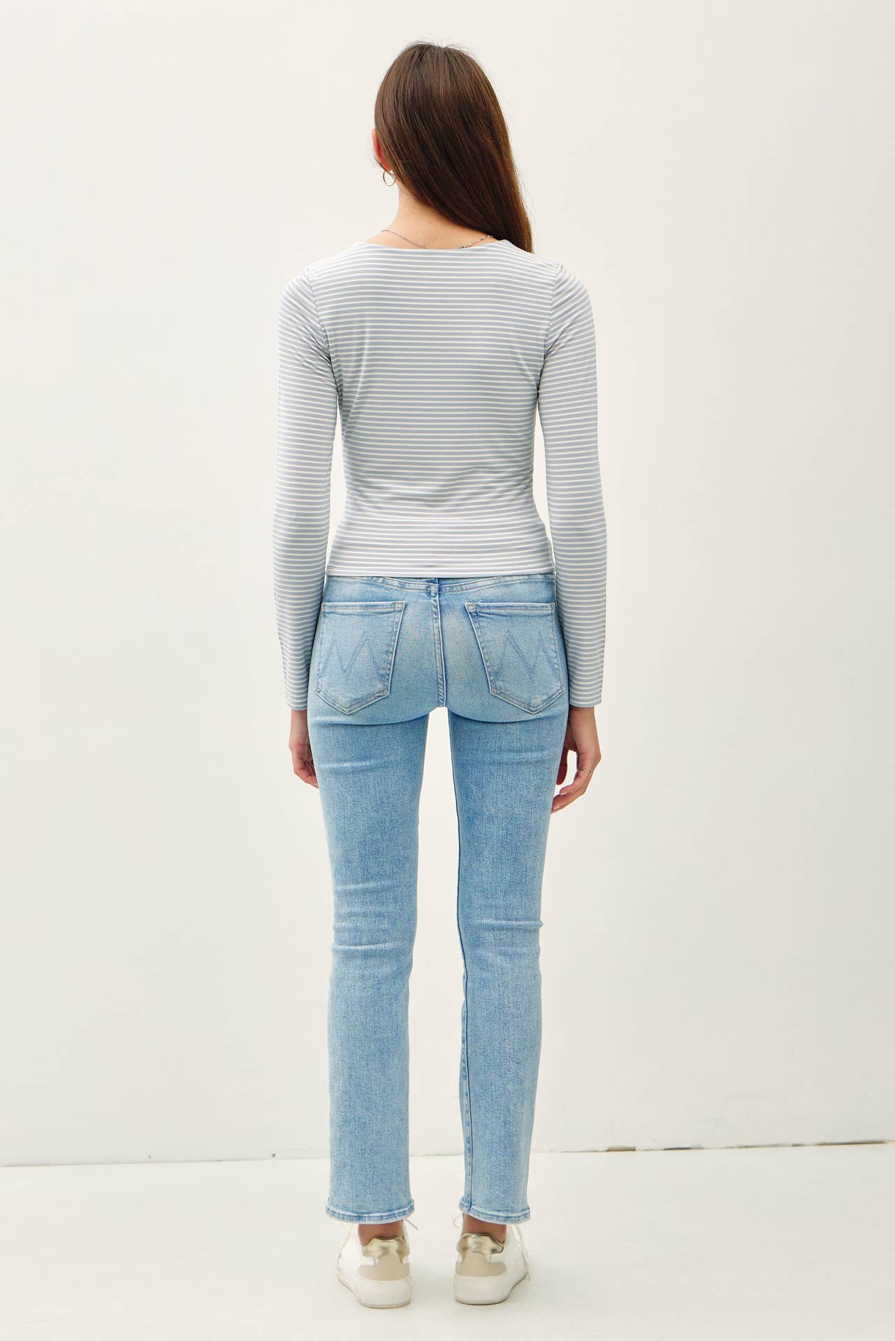 BASIC ULTRA SOFT STRIPED LONG SLEEVE TOP