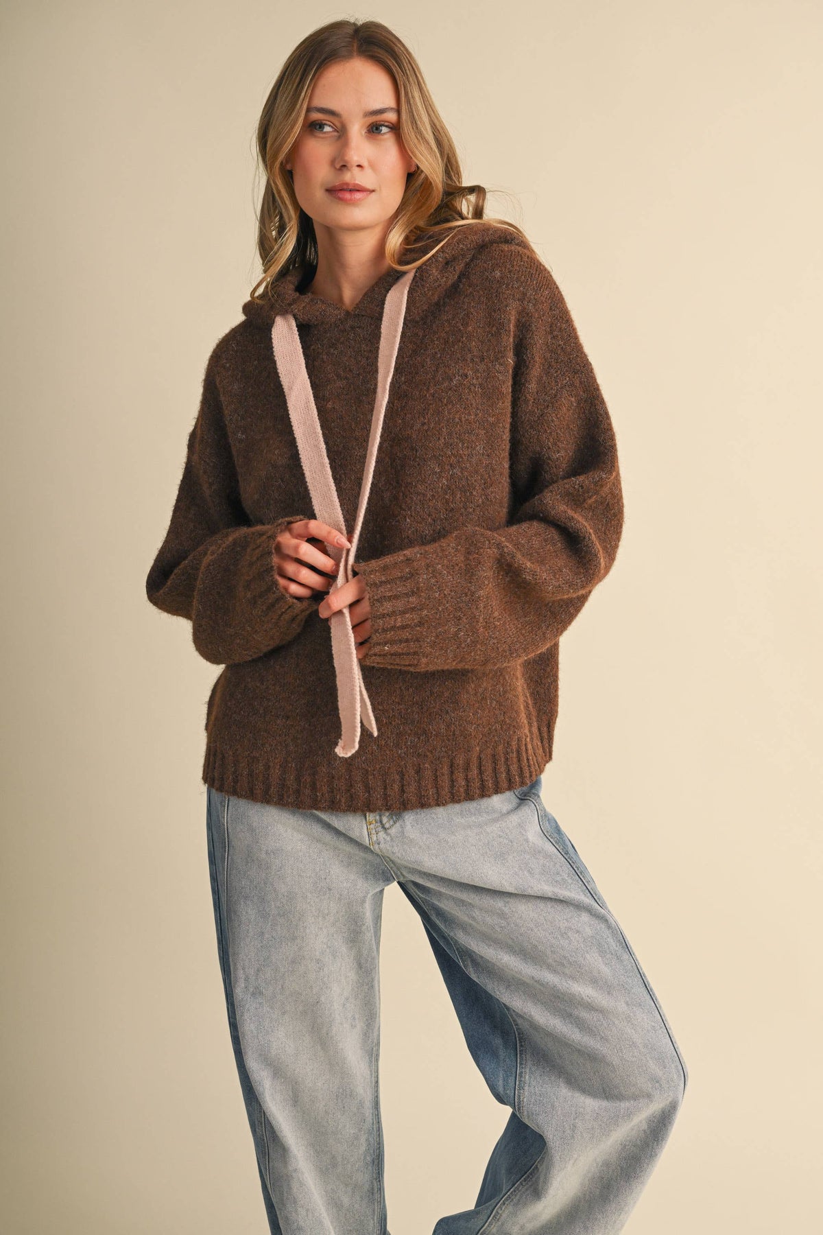 TERRI CONTRAST HOODIE SWEATER