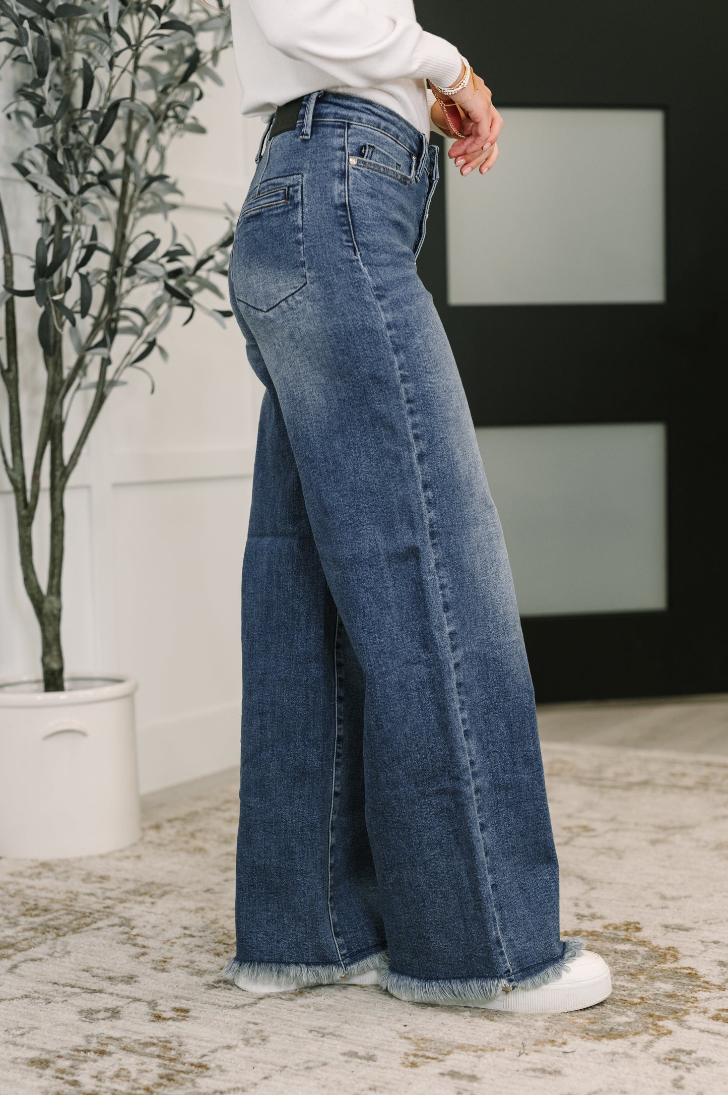 Karla High Waist Column Straight Jeans