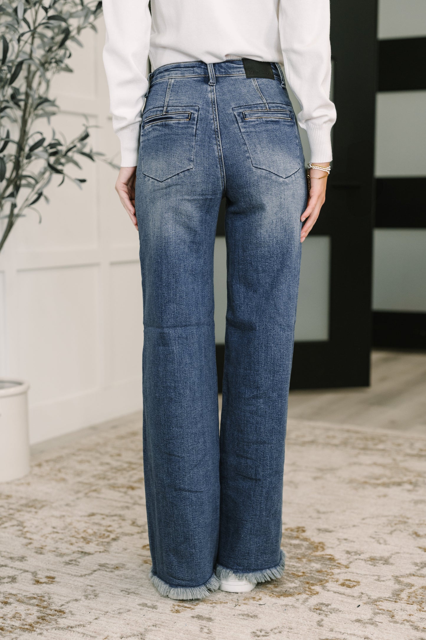 Karla High Waist Column Straight Jeans