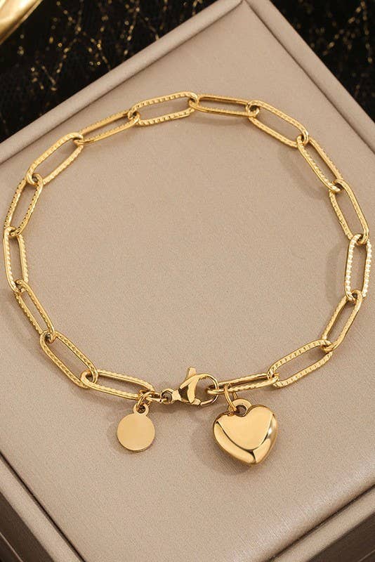 STAINLESS STEEL TARNISH FREE HEART BRACELET