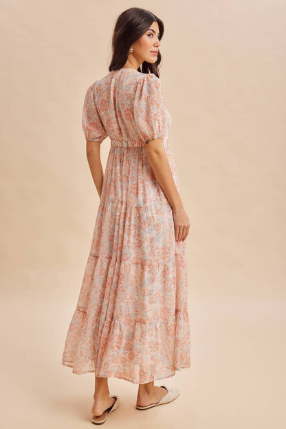 FLORAL BUTTON DOWN MAXI DRESS