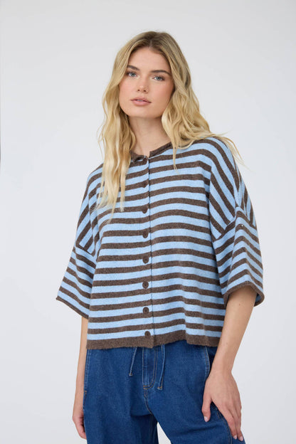 TARYN SHORT SLEEVE BUTTON DOWN CARDIGAN