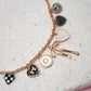 CHARM NECKLACE-BOW CHECKER HEART RHINESTONE