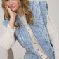 WASHED DENIM QUILTED VEST