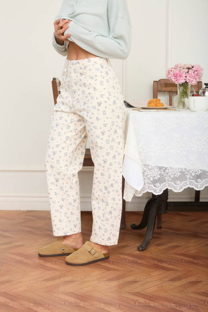 FLORAL ECRU DENIM