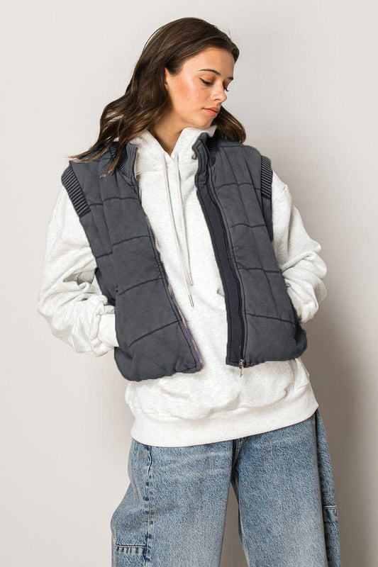mineral mix quilted vest