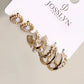 GOLD PEARL HOOP STUD TRIO EARRINGS