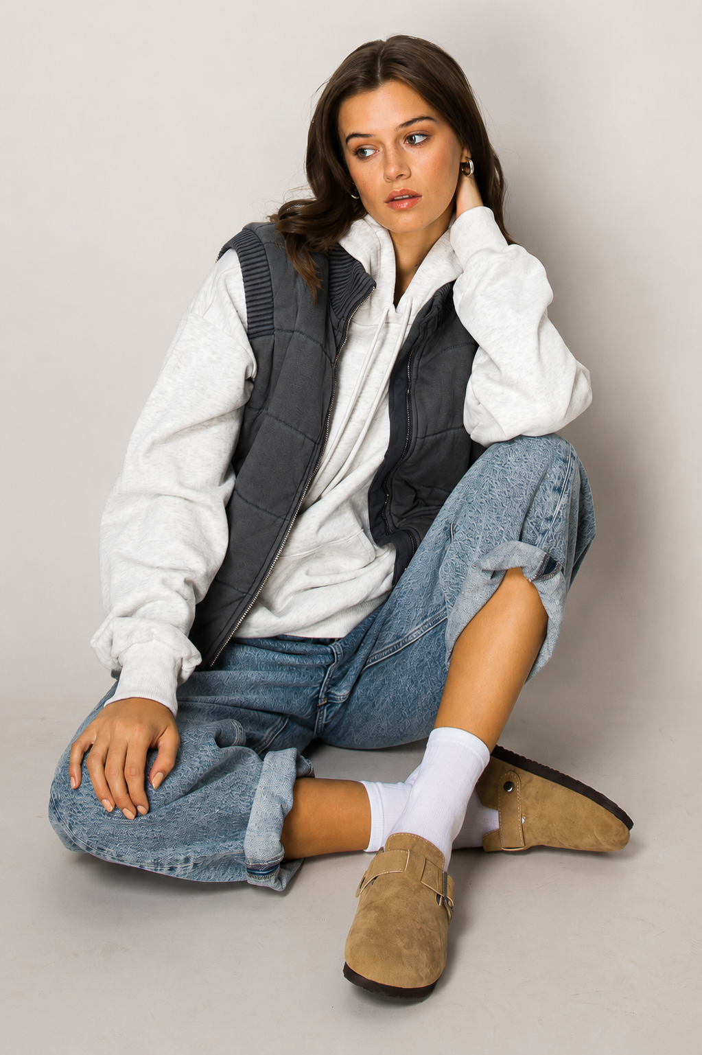mineral mix quilted vest