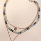 LAYERED BEADED CLOVER CHARM NECKLACE