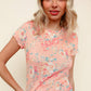 Floral Frilled Hem Short Sleeve