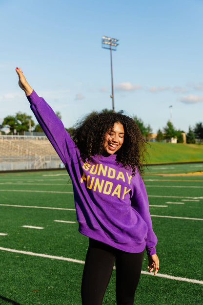 Purple Game Day & Sunday Funday Reversible Sweatshirt