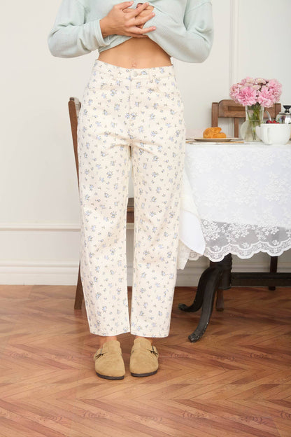 FLORAL ECRU DENIM