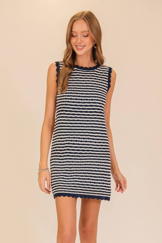 Seaside Stripe Knit Mini Dress