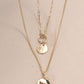 DOUBLE LAYER CIRCLE DROP PENDANT NECKLACE