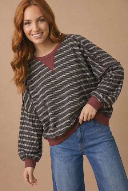 Stripe Oversized Sweatshirt