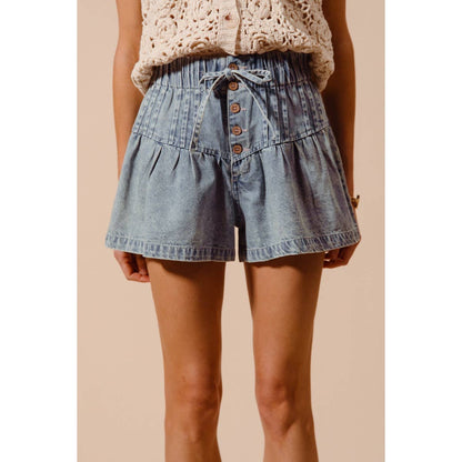 FLARED DENIM SHORTS