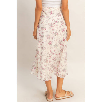 Floral Print Bias Skirt