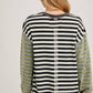 LAUREN STRIPE CONTRAST EXPOSED SEAM LOOSE FIT KNIT PULLOVER