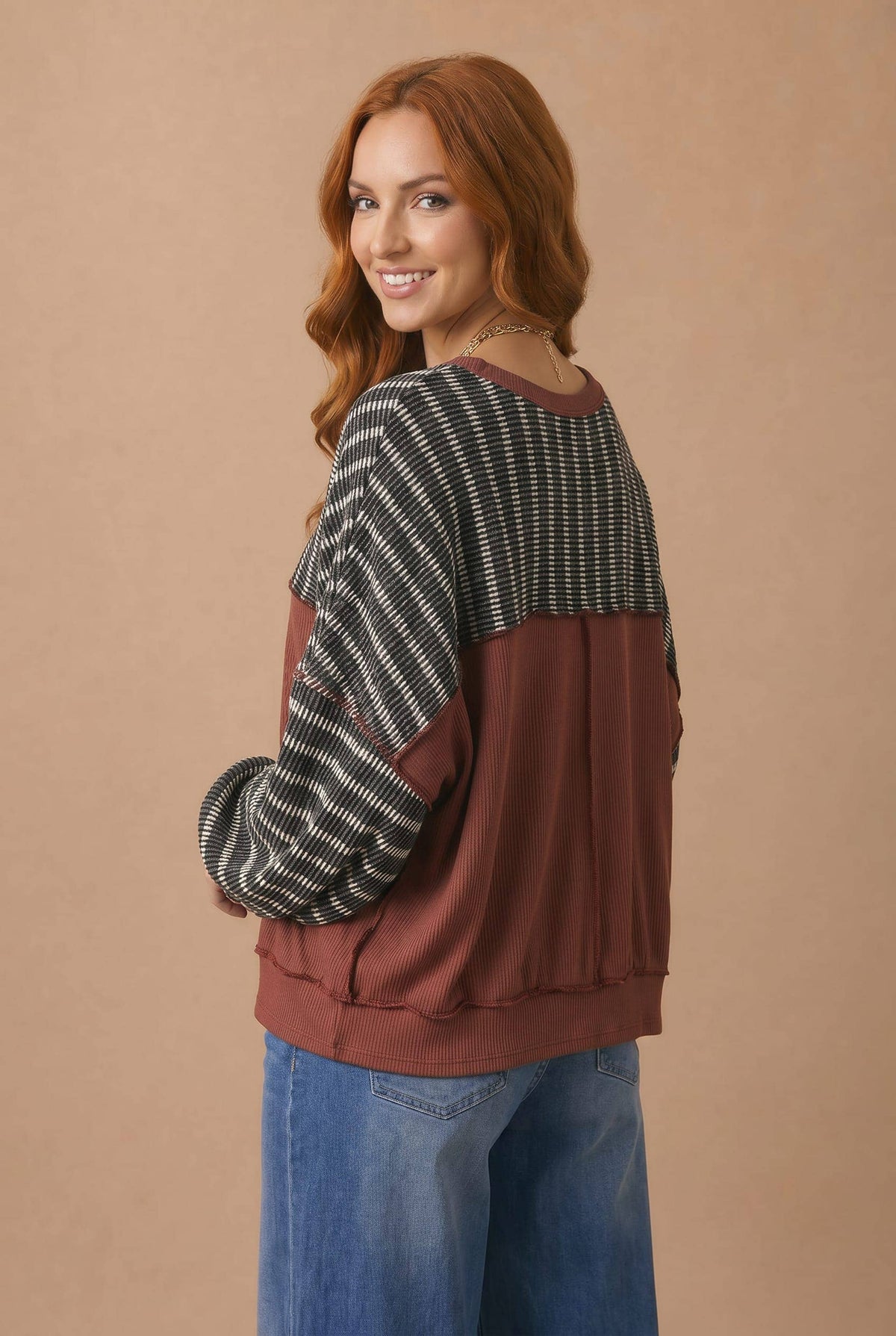 Stripe Oversized Sweatshirt