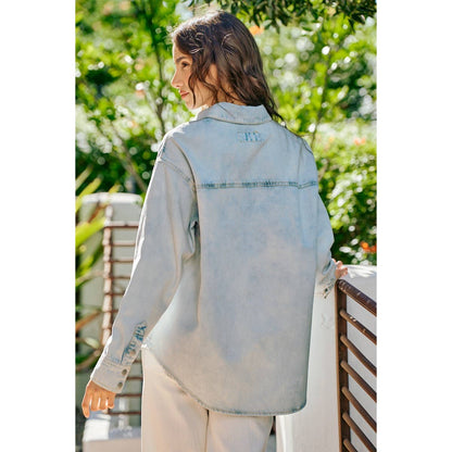 WASHED DENIM BUTTON DOWN