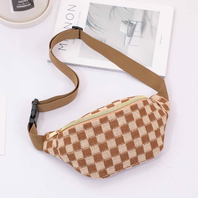 CHECKERED FANNY BAG CROSSBODY SLING BAG