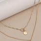 DOUBLE LAYER CIRCLE DROP PENDANT NECKLACE