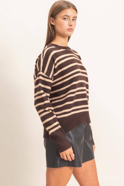 Mocha and cream sweater