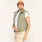 OLIVE CHEVRON QUILTED CROPPED PADDED VEST
