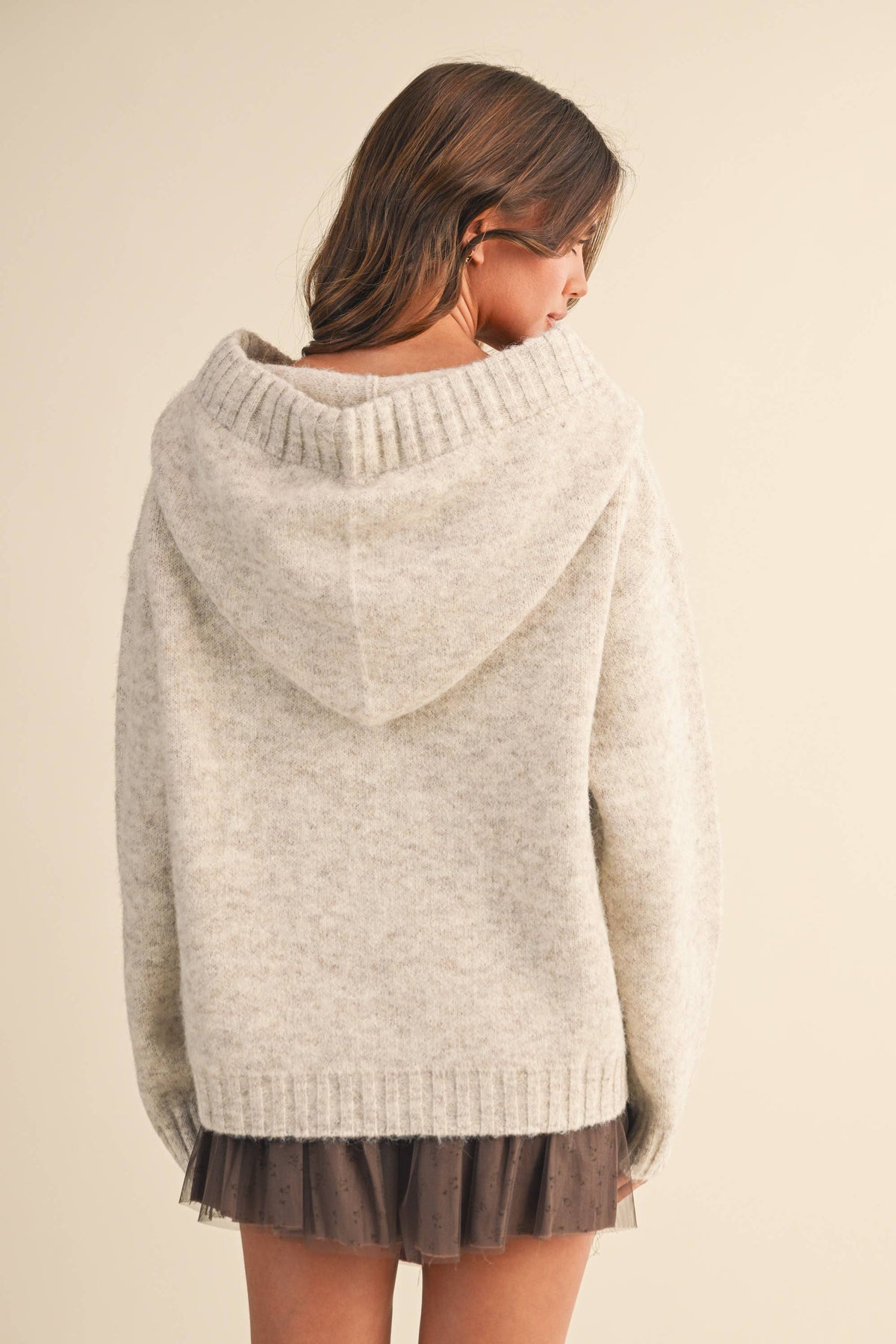 TERRI CONTRAST HOODIE SWEATER