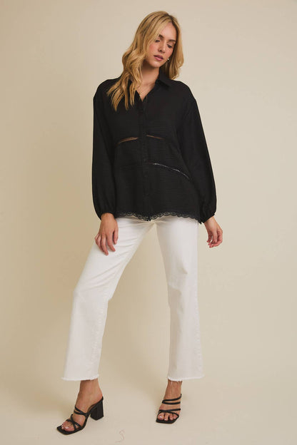 SOPHIE LACE BUTTON UP
