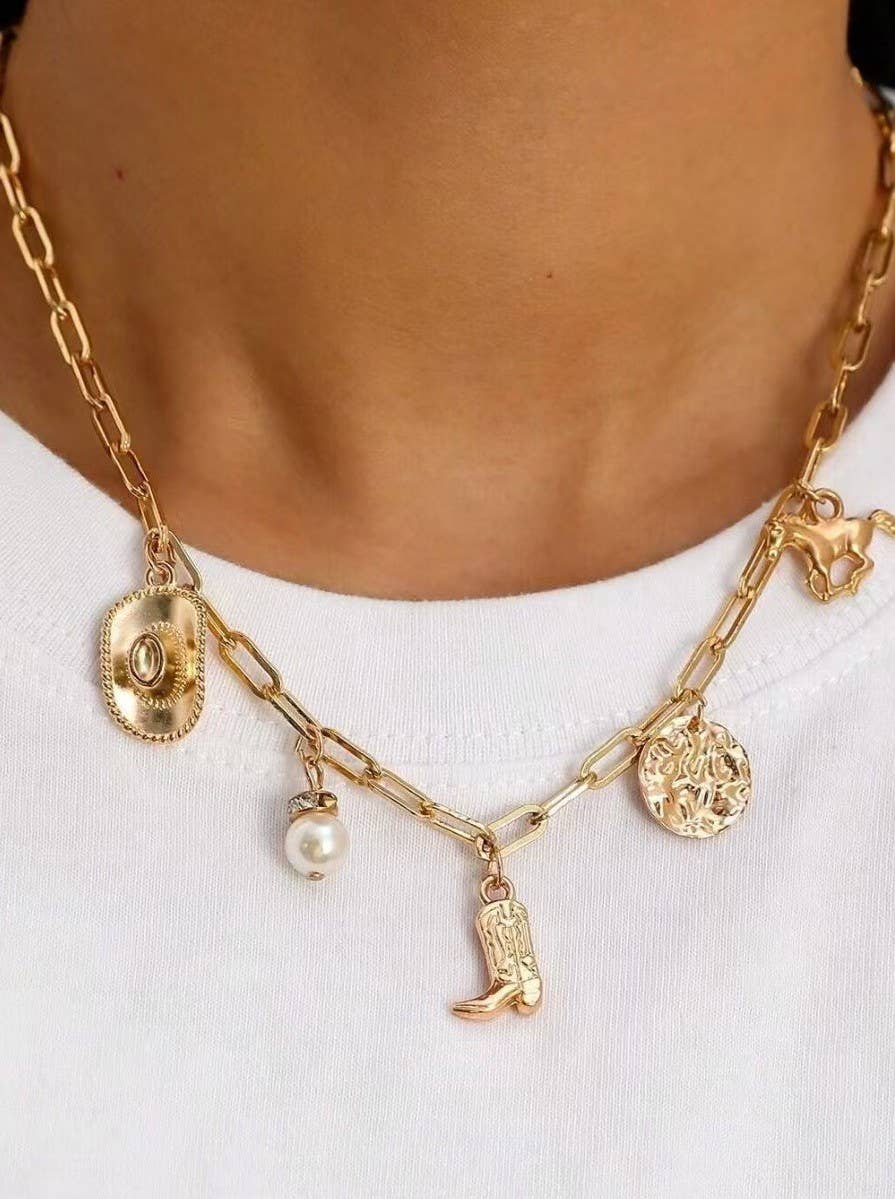 WESTERN BOOT CHARM NECKLACE