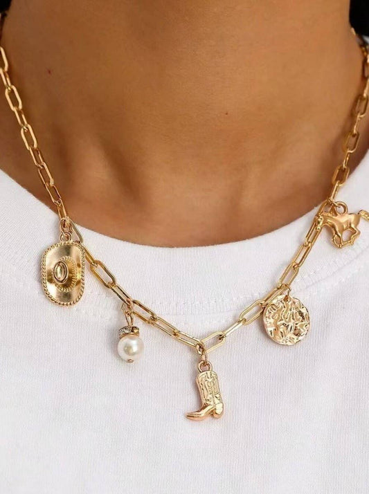 WESTERN BOOT CHARM NECKLACE