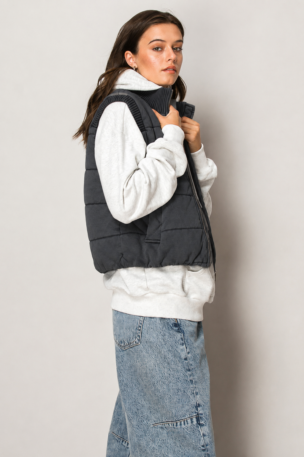 mineral mix quilted vest