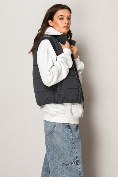 mineral mix quilted vest
