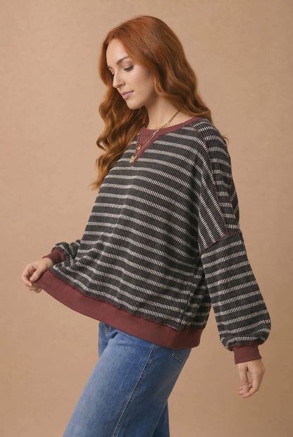 Stripe Oversized Sweatshirt