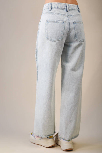 JEANIE Fray Washed Denim