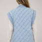 WASHED DENIM QUILTED VEST