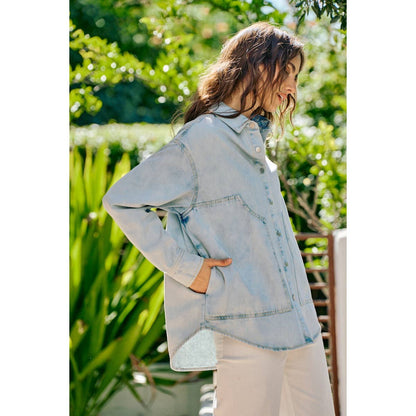 WASHED DENIM BUTTON DOWN