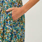 FLORAL PRINT SMOCKED BODICE TIERED MIDI DRESS