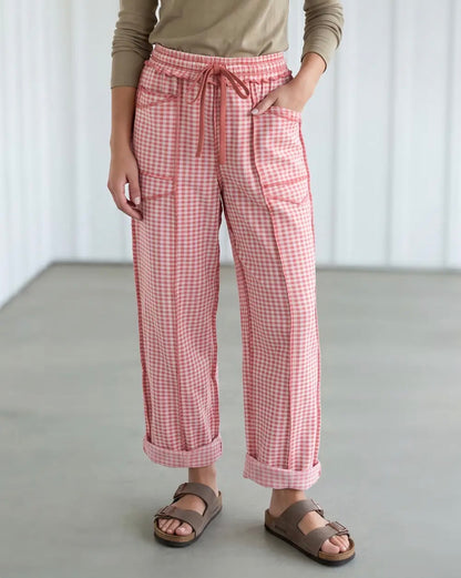 AMBER plaid drawstring pants / PRE-ORDER