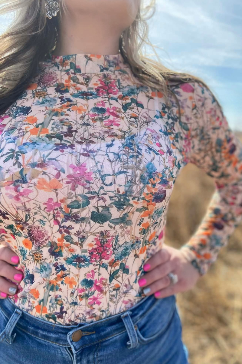 Field Of Flowers Mesh Top