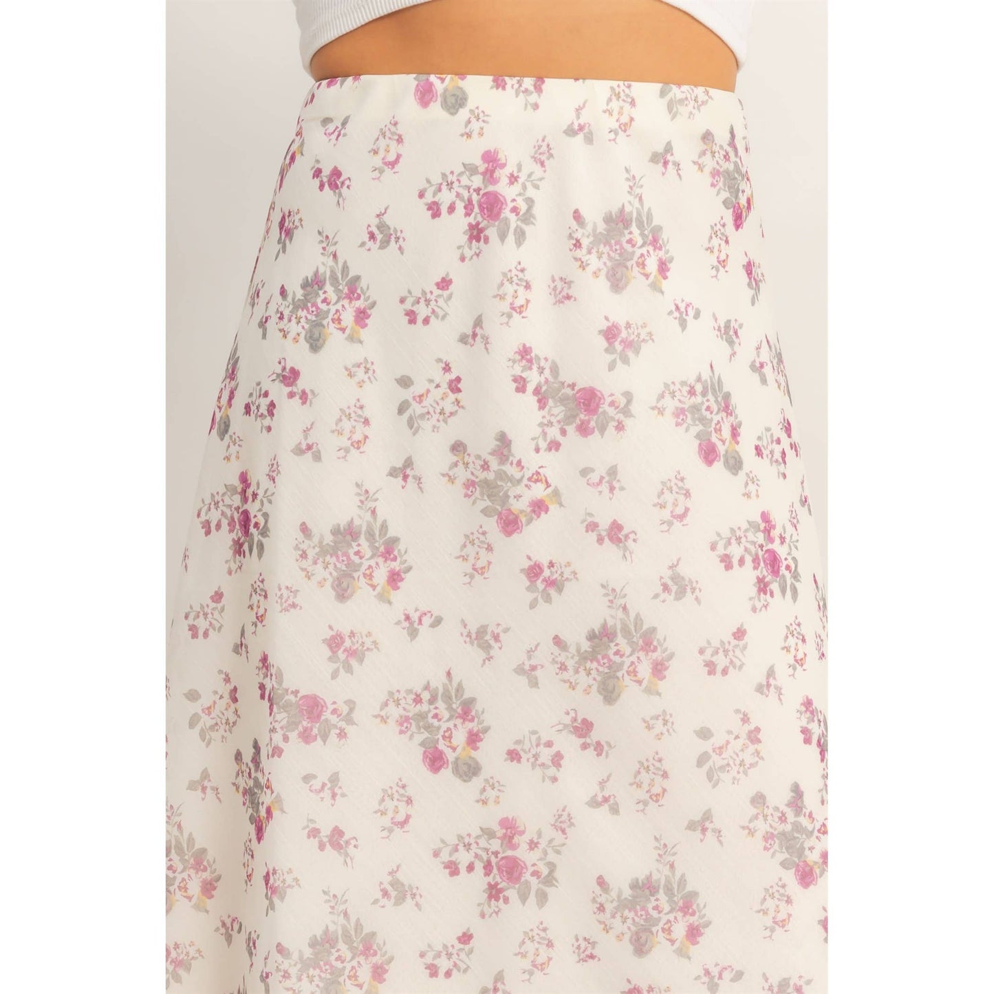Floral Print Bias Skirt
